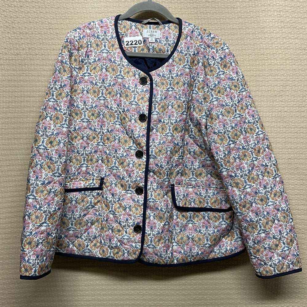 J CREW LIBERTY Quilted Puffer Jacket In Floral Print with PrimaLoft Size‎ 16 - Picture 2 of 10